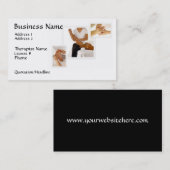 マッサージのセラピーの名刺、白い背景 名刺 (正面/裏面)