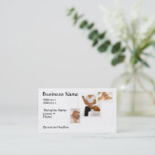 マッサージのセラピーの名刺、白い背景 名刺 (スタンド正面)