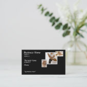 マッサージのセラピーの名刺、黒い背景 名刺 (スタンド正面)