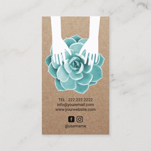 マッサージのセラピーの水気が多いスパ素朴なクラフト 名刺 (裏面)