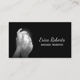 マッサージのセラピーの治療手の黒いアポイントメント 予約カード
