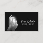 マッサージのセラピーの治療手の黒いアポイントメント 予約カード (正面)