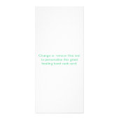 マッサージのセラピー手のプリント ラックカード (裏面)