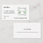 マッサージのセラピー手のプリント 予約カード (正面/裏面)