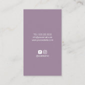 マッサージのセラピー治療手のスパのラベンダー 名刺 (裏面)