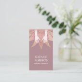 マッサージのセラピー治療手及びはすの花のスパ 名刺 (スタンド正面)