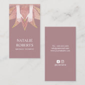 マッサージのセラピー治療手及びはすの花のスパ 名刺 (正面/裏面)