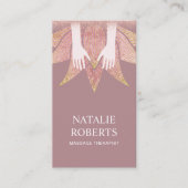 マッサージのセラピー治療手及びはすの花のスパ 名刺 (正面)