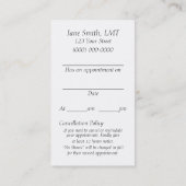 マッサージのセラピー 予約カード (裏面)