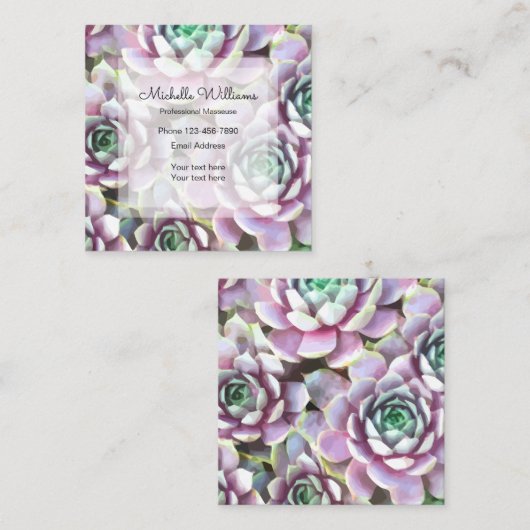 マッサージのプロフェッショナル スクエア名刺 (正面/裏面)