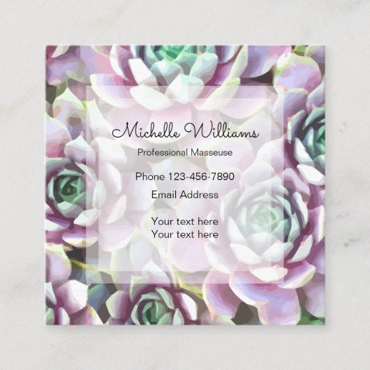 マッサージのプロフェッショナル スクエア名刺 (正面)