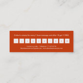 マッサージのロイヤリティカード ロイヤリティカード (裏面)