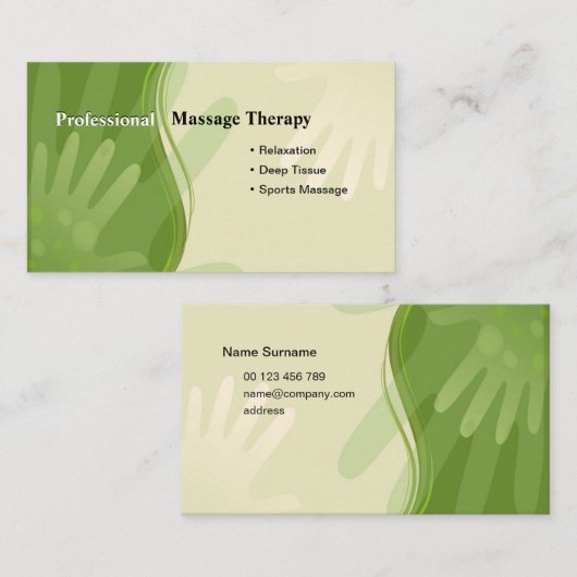 マッサージの専門家のための名刺 名刺 (正面/裏面)