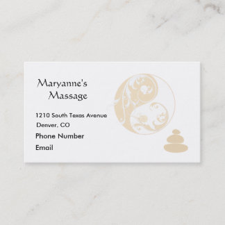 マッサージの石および装飾されたインおよびヤン 予約カード