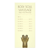 マッサージの練習のHennaのMehndiの値段表 ラックカード (正面)