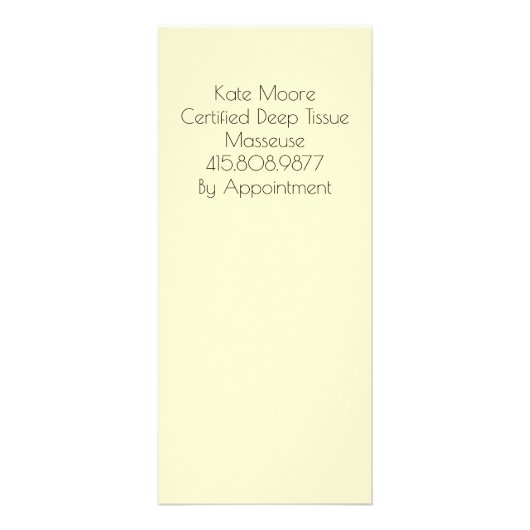 マッサージの練習のHennaのMehndiの値段表 ラックカード (裏面)