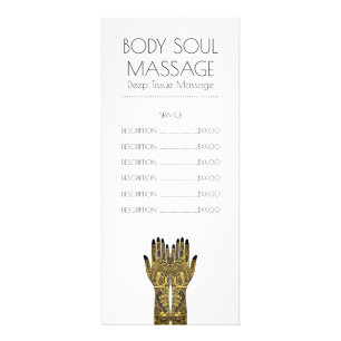 マッサージの練習Henna Mehndi価格リストラックカード ラックカード