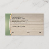 マッサージは木製のスパのセージグリーンのアポイントメントに投石します 予約カード (裏面)