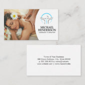 マッサージを受けて微笑む女性 名刺 (正面/裏面)