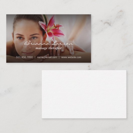 マッサージを受ける女性 名刺 (正面/裏面)