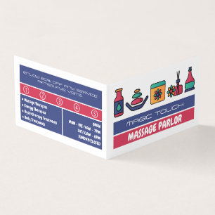 マッサージアイコン、マッサージセラピスト、パーラーロイヤリティ 名刺