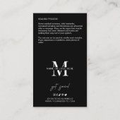 マッサージアフターケアの指示ミニマリストマッサージ 名刺 (裏面)