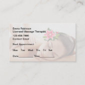 マッサージアポイントメントリマインダー名刺 予約カード (正面)