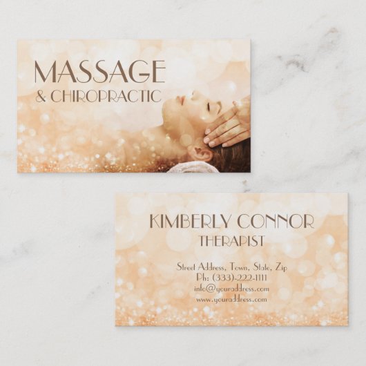 マッサージカイロプラクティック体&ソウルセラピー きらめく 名刺 (正面/裏面)