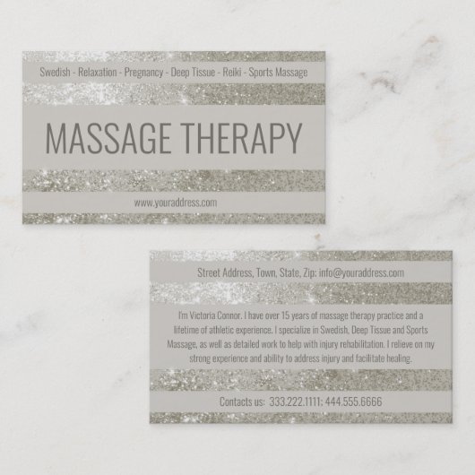 マッサージカイロプラクティック深い組織霊気スパセンター 名刺 (正面/裏面)