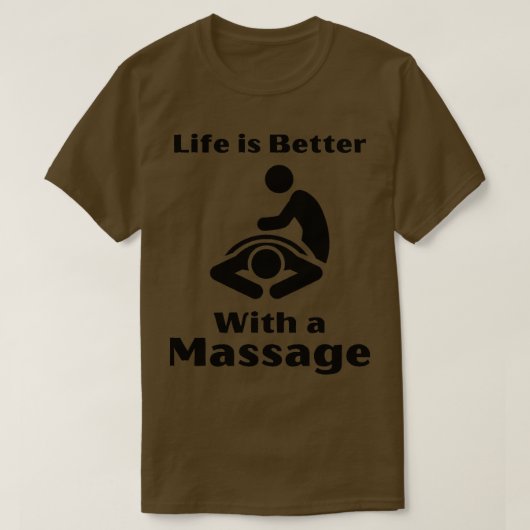 マッサージギフトでおもしろい人生が楽しい Tシャツ (デザイン正面)