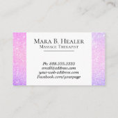 *~*マッサージグリッターピンクラベンダーグラデーションスパークル 名刺 (裏面)
