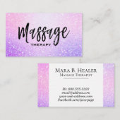 *~*マッサージグリッターピンクラベンダーグラデーションスパークル 名刺 (正面/裏面)