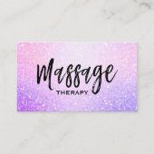 *~*マッサージグリッターピンクラベンダーグラデーションスパークル 名刺 (正面)