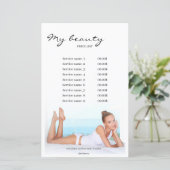 マッサージサロン白い背景とフレームの価格表 (スタンド正面)