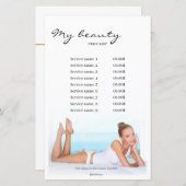 マッサージサロン白い背景とフレームの価格表 (正面/裏面)