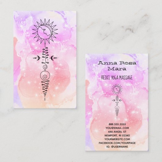 *~*マッサージサンウーマンムーンニルヴァーナヨガ霊気 名刺 (正面/裏面)