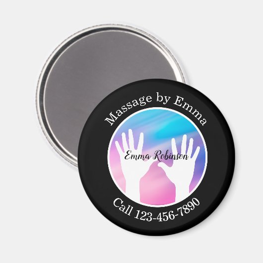 マッサージサービス顧客のビジネスマグネット マグネット (正面/裏面)