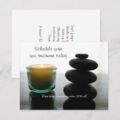 マッサージストーンとキャンドル 招待状 (正面/裏面)