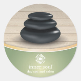 マッサージストーンオンウッドスパセージグリーン ラウンドシール
