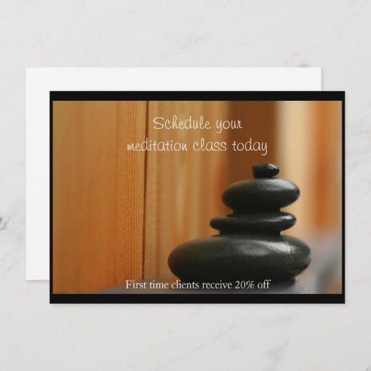 マッサージストーンズとウッドのケアン 招待状 (正面/裏面)