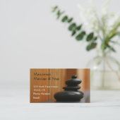 マッサージストーンズと木材 予約カード (スタンド正面)