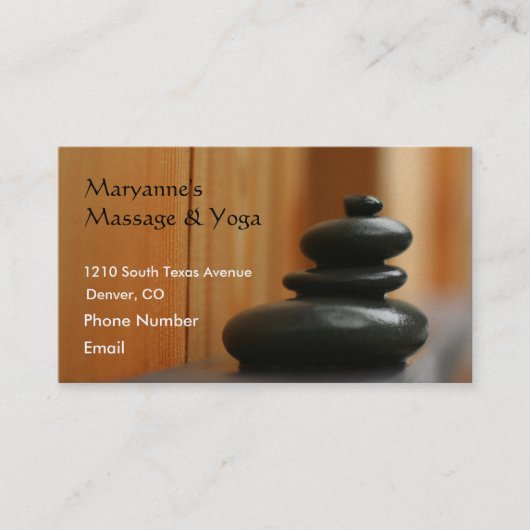 マッサージストーンズと木材 予約カード (正面)