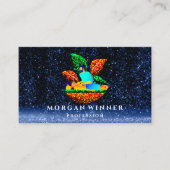 マッサージスパウェルネスグリッターロゴロータスネイビー 予約カード (正面)