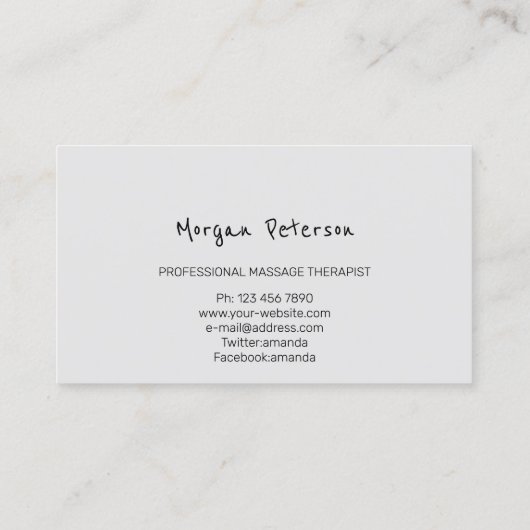 マッサージスパウェルネスグリーンロゴグレー 予約カード (裏面)