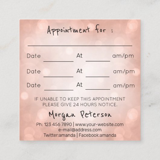 マッサージスパウェルネスバラカスタムロゴスクエア 予約カード (裏面)