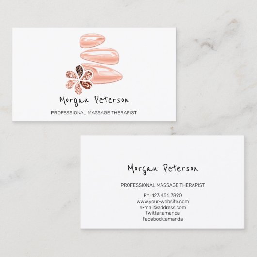 マッサージスパウェルネスバラロゴミニマリズム 予約カード (正面/裏面)