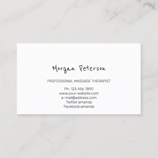 マッサージスパウェルネスバラロゴミニマリズム 予約カード (裏面)