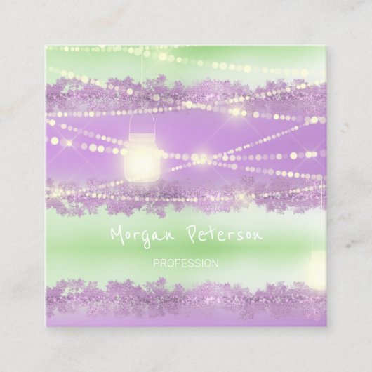 マッサージスパウェルネスパープル金ゴールドライト美しい 予約カード (正面)