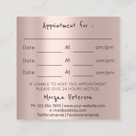 マッサージスパウェルネスフラワーバラロゴストーン 予約カード (裏面)