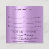 マッサージスパウェルネスフラワーバラロゴラベンダー 予約カード (裏面)